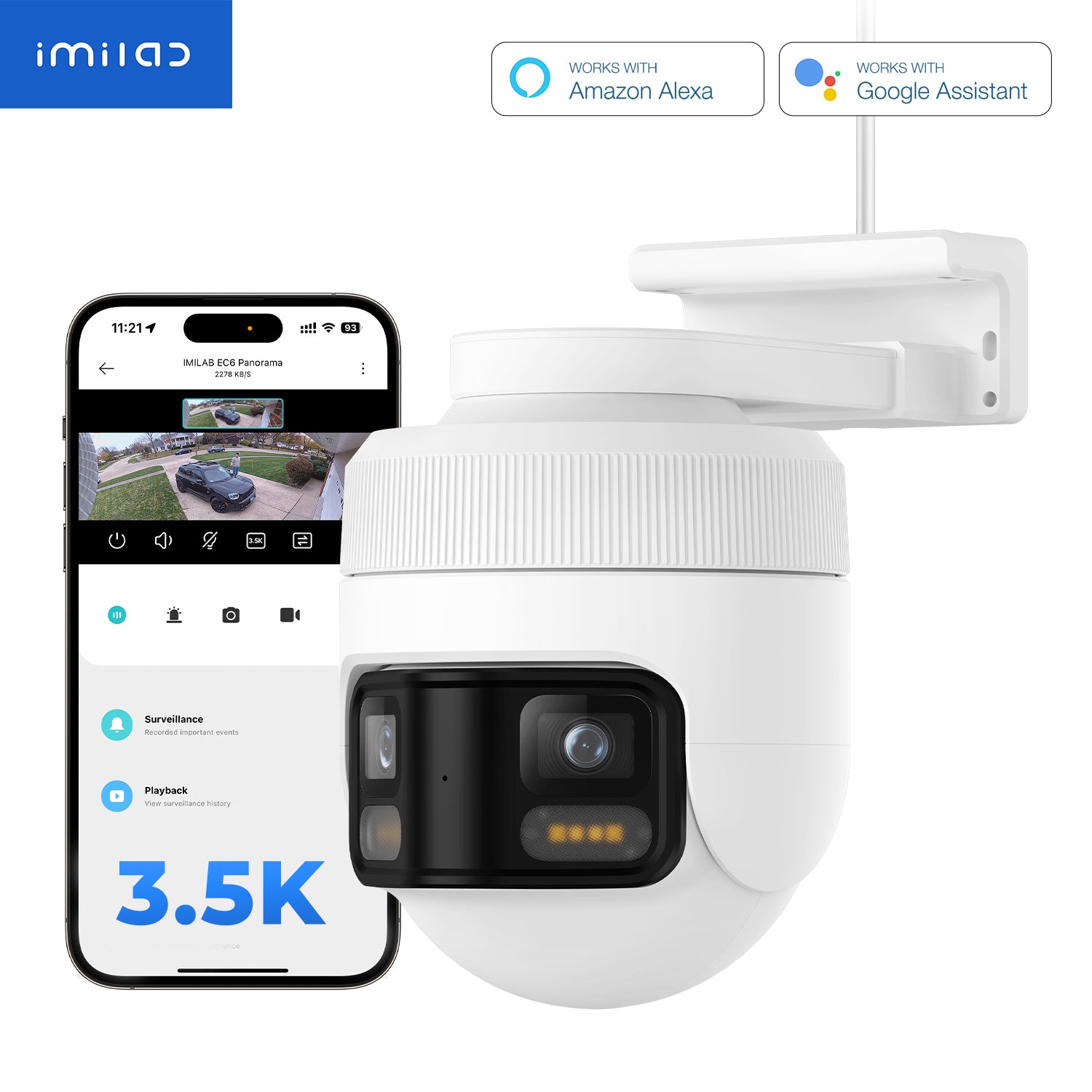 【Coming Soon】IMILAB EC6 Panorama 3.5K WiFi Plug-in Spotlight Camera