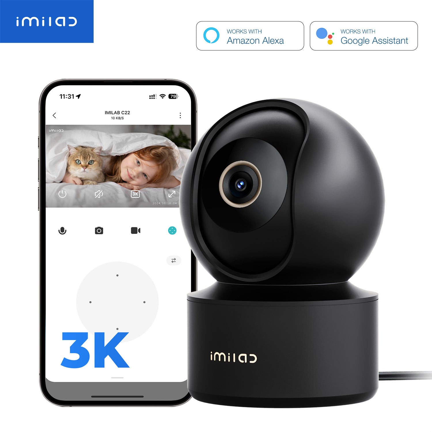 IMILAB C22 3K WiFi Plug-in Indoor Camera