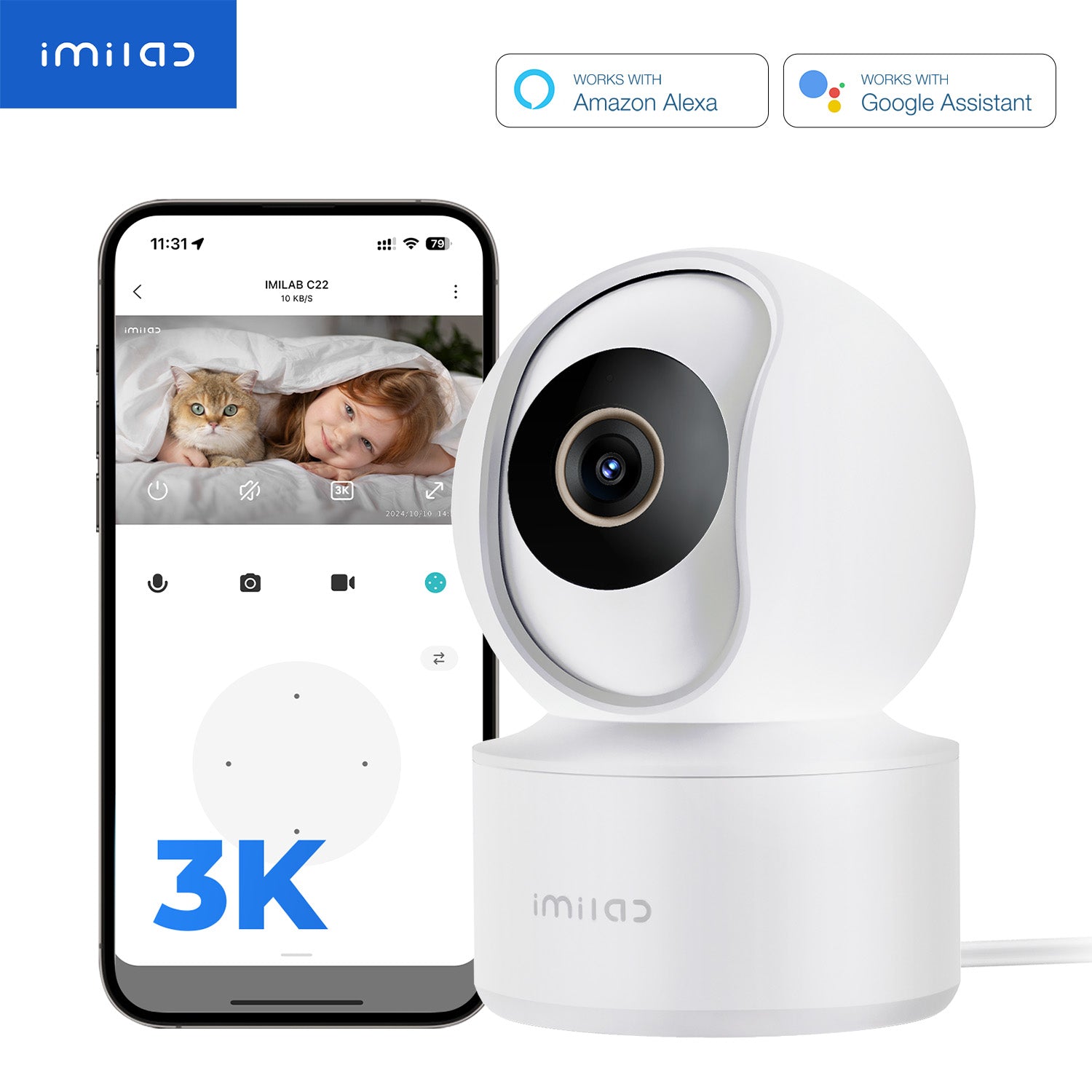 IMILAB C22 3K WiFi Plug-in Indoor Camera